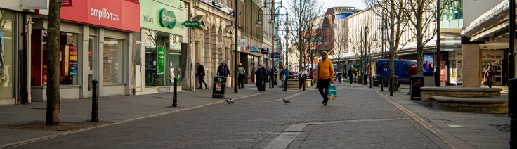 Doncaster Town Centre maintaining social distancing